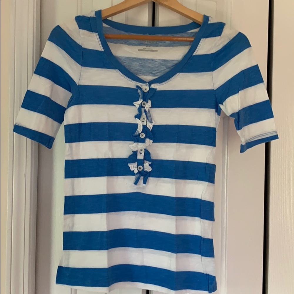 Old Navy blue and white striped top size S